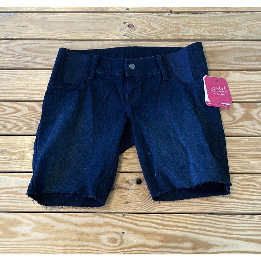 NWT Isabel Maternity Denim Bermuda Shorts Size 4 Women’s Black